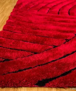 Alternative view of Red Super Soft Shaggy Carpet