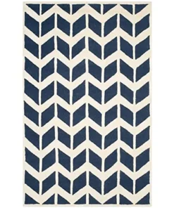 Alternative view of Blue & White Hand Tufted Wool Carpet For Living Room & Bed Room