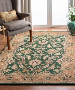 Green Hand Tufted Wool Carpet