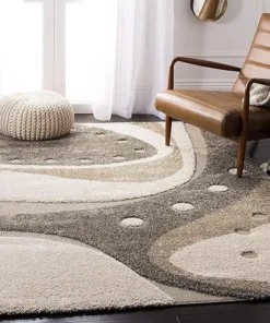 Beige & Brown Milky Way Microfiber Super Soft Hi-Lo Shaggy Carpet