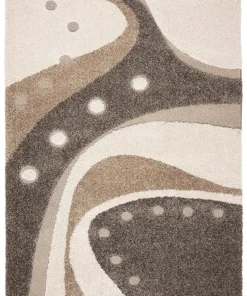 Alternative view of Beige & Brown Milky Way Microfiber Super Soft Hi-Lo Shaggy Carpet