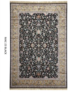 Black Persian Silk Carpet For Living Room & Bedroom