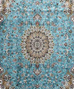 Premium Blue Persian-Style Silk Carpet