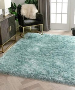 Alternative view of Sky Blue Microfiber Super Soft Anti Skid Shaggy Carpet