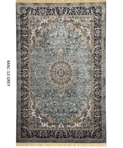 Gray Persian Silk Carpet For Living Room & Bedroom