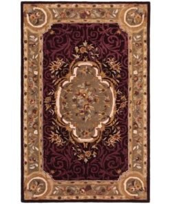 Maroon Persian Hand-Tufted Wool Carpet