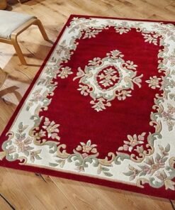 Maroon Hand-Tufted Wool Persian Carpet